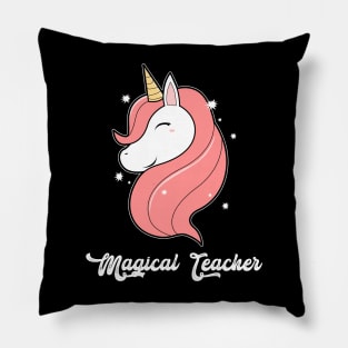 Glitter Pink Unicorn Teacher Pillow