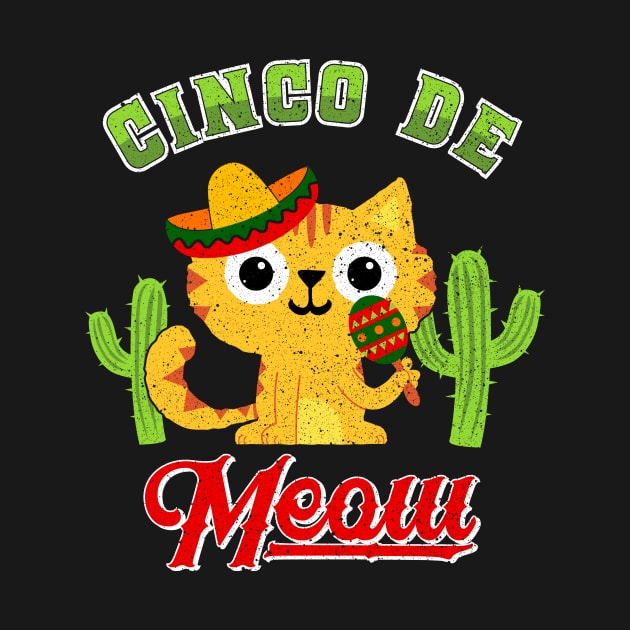 Cinco de Mayo Cat - Cinco de Meow -Funny Mexico Kids by CheesyB