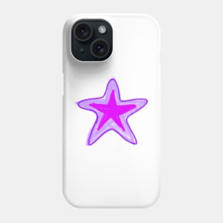 Pink Purple watercolor star abstract art Phone Case