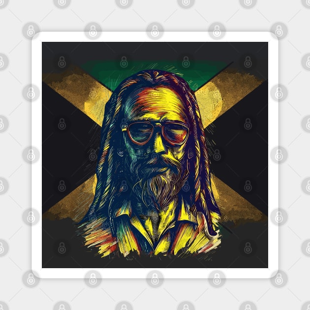 Rasta jamaica man Magnet by TomFrontierArt