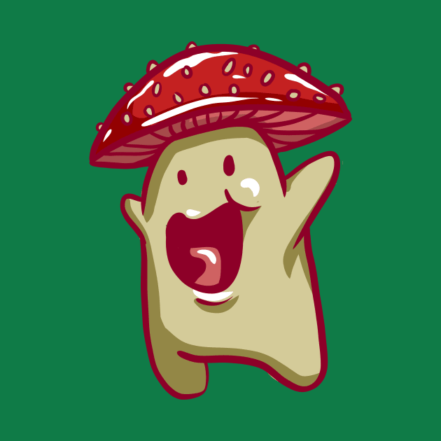 Happy Cute Character Mushroom by Manfish Inc.