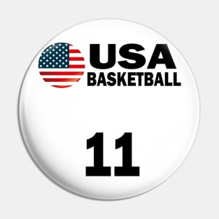 USA Basketball Number 11 T-shirt Design Pin