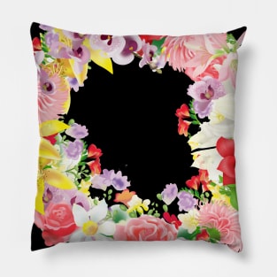 wreath of summer beautiful flowers Pillow