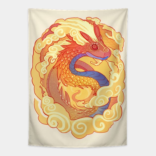 Orange Serpent Tapestry by AshenShop