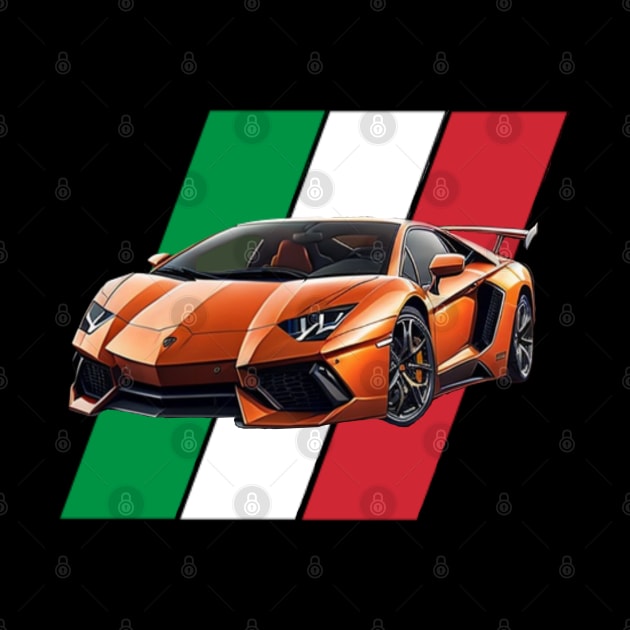 Lamborghini Aventador with Italy flag by Auto-apparel