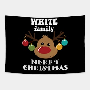 Family Christmas - Merry Christmas WHITE family, Family Christmas Reindeer T-shirt, Pjama T-shirt Tapestry