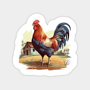 Colorful Rooster Magnet