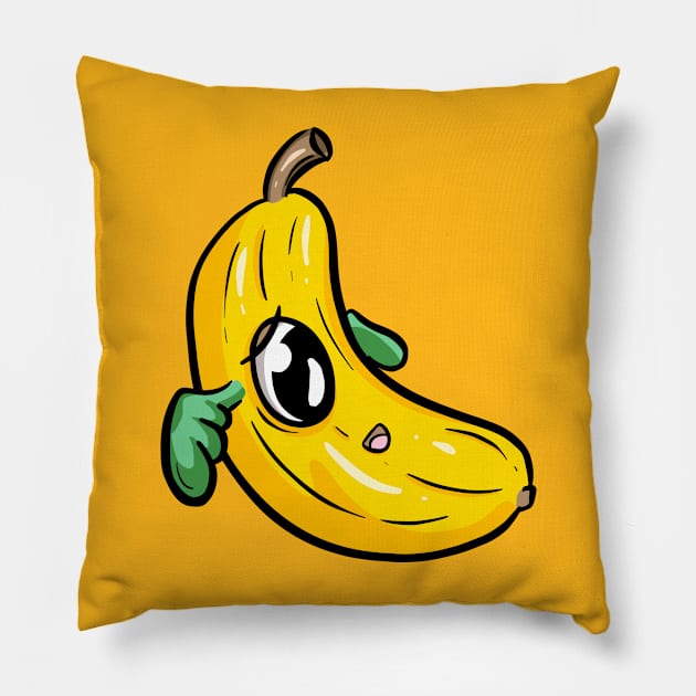 Cartoon Banana Fruit With Wings Pillow by Squeeb Creative