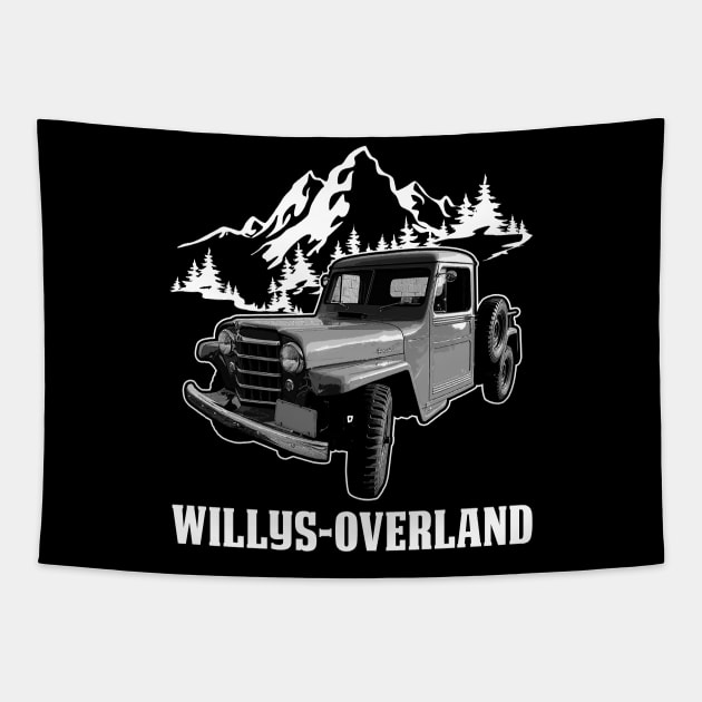 Willys-Overland Truck jeep car name Tapestry by Madisen Harvey