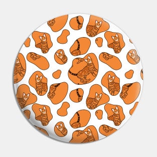 Leopard Print Bengal Cat - White Pin