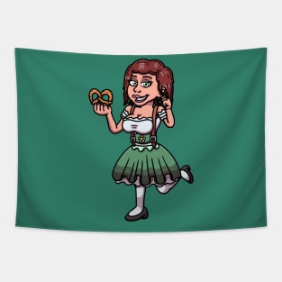 Oktoberfest Girl With Pretzel Tapestry