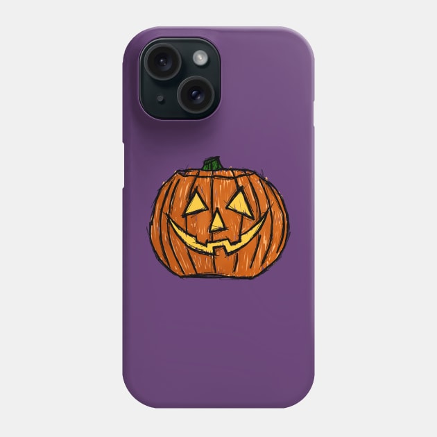 Dark and Gritty Jack o Lantern Carved Pumpkin in Color Phone Case by MacSquiddles