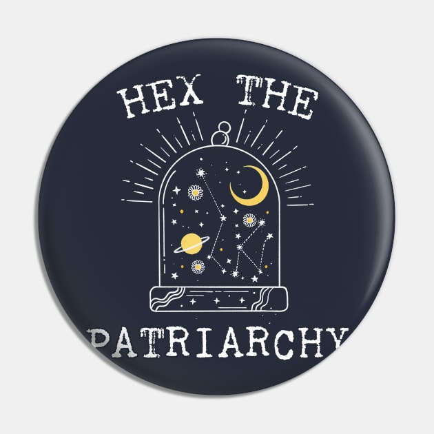 Hex The Patriarchy Femіnist Witch Funny Magical Mystical Magic moon Pin by Meteor77