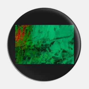 Green red abstract digital painting from a scratched stonewall H1 Pin