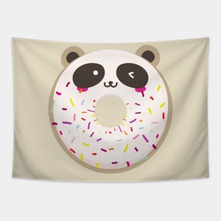 Winking Panda Kawaii Donut Tapestry