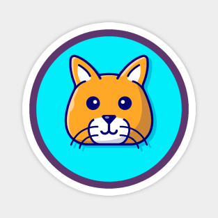 Cute Cat Head Cartoon Vector Icon Illustration (3) Magnet