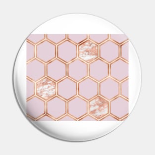 Copper blush marble hexagons Pin