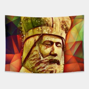 Geoffrey of Monmouth Snow Colourful Portrait | Geoffrey of Monmouth Artwork 15 Tapestry