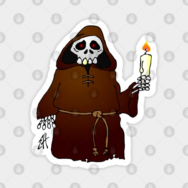 Skeleton monk Magnet by Cardvibes