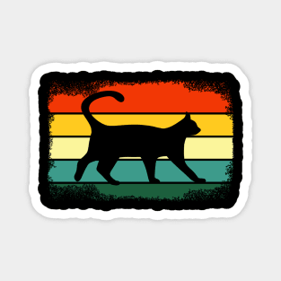 Black Cat Sunset Retro Vintage Magnet