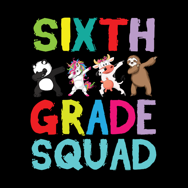 Animals Students Dabbing Back To School Sixth Grade Squad by bakhanh123