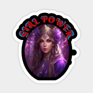 Girl,power, purple pirate wench Magnet