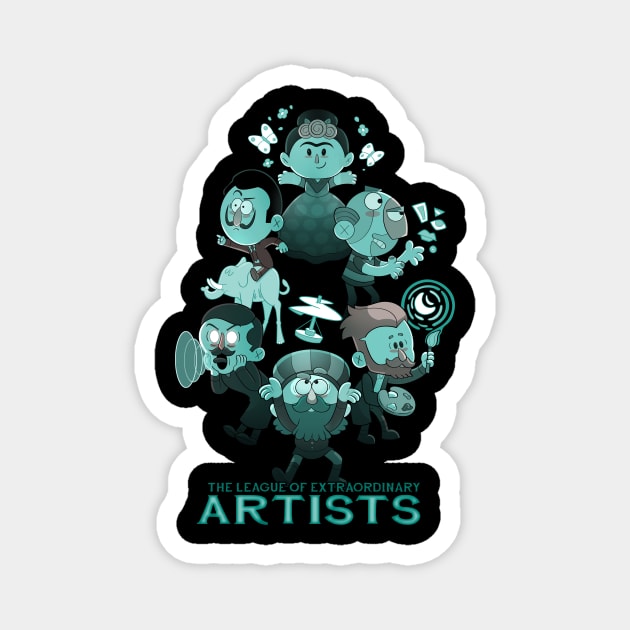 League of extraordinary artists Magnet by Queenmob