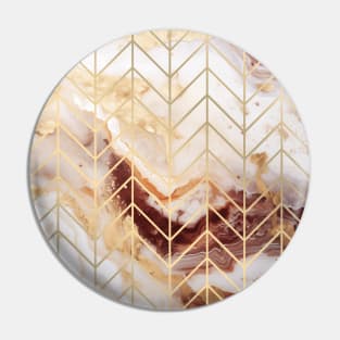 Rose & Gold Marble Chevron Pin