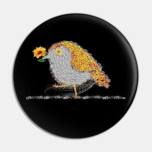 Sunflower Bird Costume Gift Pin