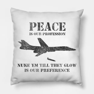 Retro B-1 Lancer Bomber Plane Funny Nuke Bomb Saying Pillow