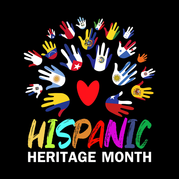 Hispanic Heritage Month All Countries flower hands Flags by Eleam Junie