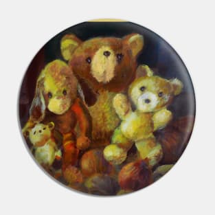 Still Life With Teddy Bears Pin