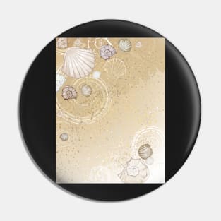 Seashells on the Sand Background Pin