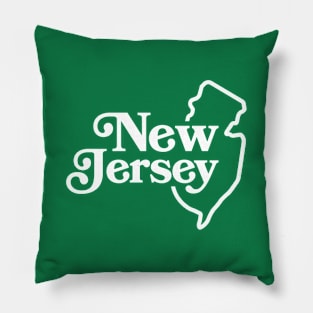 New Jersey Vintage State Outline Pillow