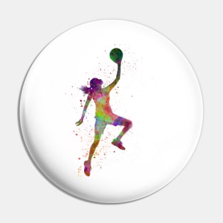 Watercolor basketball player Pin