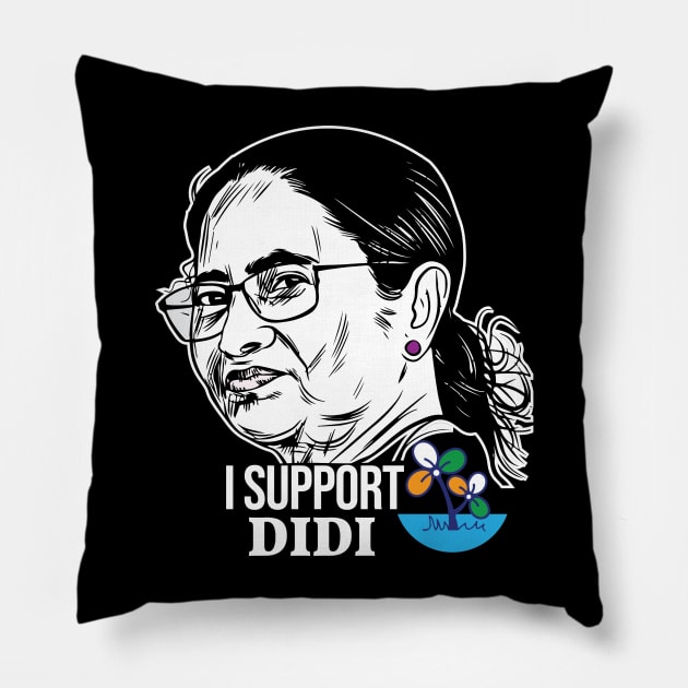 Mamata Banerjee Trinamool Congress West Bengal Politics Pillow by alltheprints