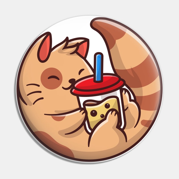 Cute Cat Drink Boba Milk Tea Cartoon Vector Icon Illustration Pin by Catalyst Labs