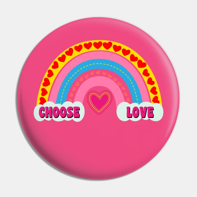 Bohemian Rainbow Choose Love Pin by Brobocop