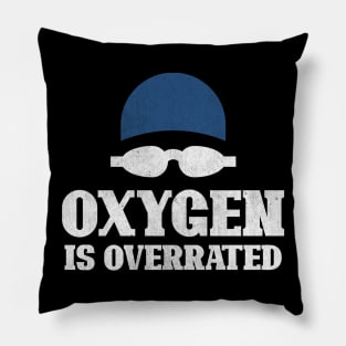 Vintage Swimming Cap And Goggles Oxygen Is Overrated Pillow