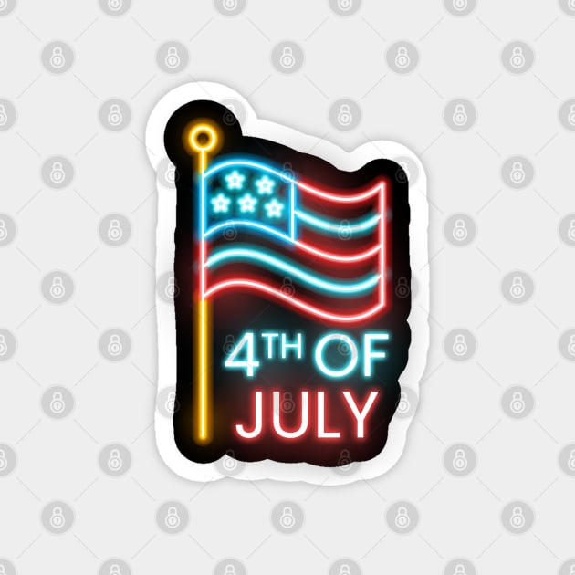 4th Of July Neon Magnet by LAKOSH