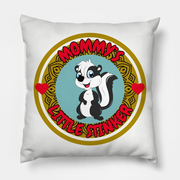 Cute baby animal skunk Mommy's Little Stinker love Pillow by Shean Fritts 