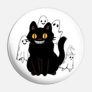 BLACK CAT AND GHOSTS Halloween Trendy Pin