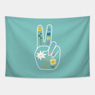 Peace Sign Flowers Tapestry