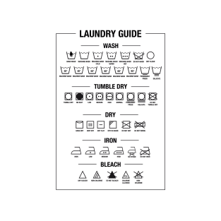 Laundry guide, textile care symbols T-Shirt