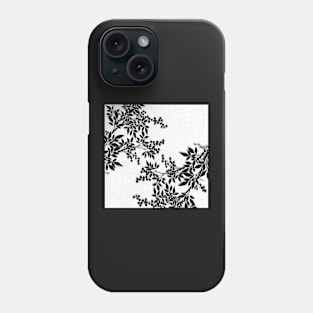 Black and White Victorian Leaf Toile #2 Phone Case