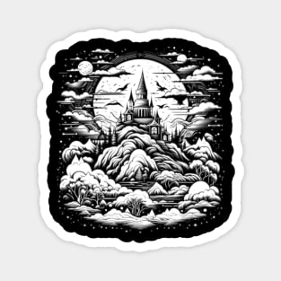 White Night On A Psychedelic Haunted Castle Magnet