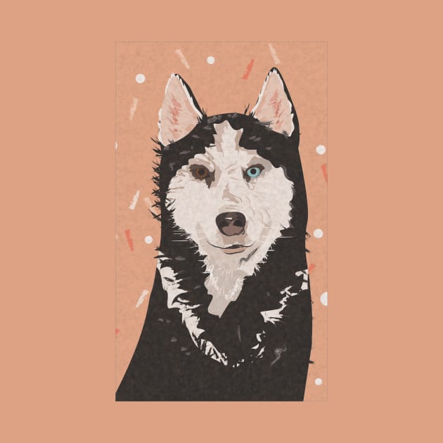 Husky Dog Illustration Print by Alillluna