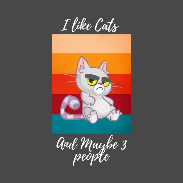 I LIKE CATS AND MAYBE 3 PEOPLE by Perfectprints