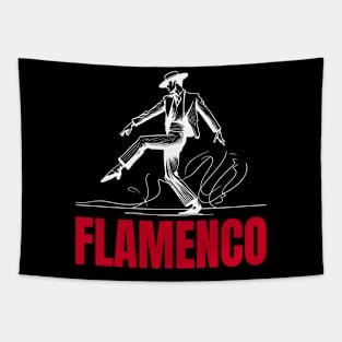 Flamenco male dancer - White and red Tapestry