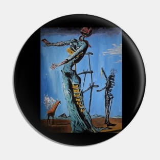 Painting The Burning Giraffe Salvador Dali T-Shirt T-Shirt Pin